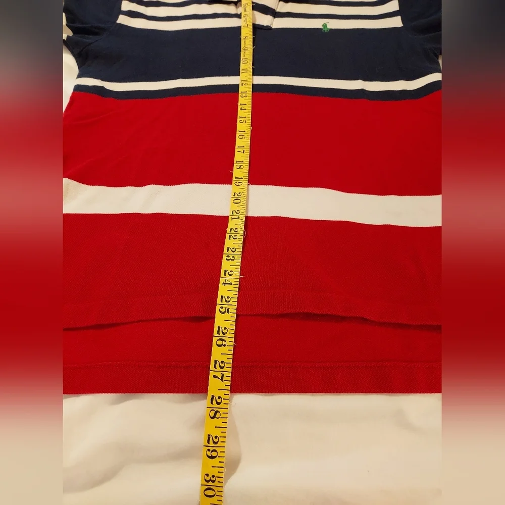 Polo by Ralph Lauren Men's Blue and Red Striped Polo